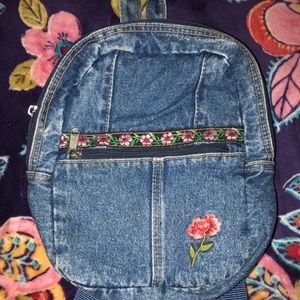 90’s Micro Denim Festival ribbon backpack
